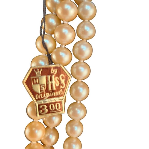 Vintage Simulated Duchess Pearls Pearl Necklace H&S Originals With Ornate Gold T - Picture 12 of 12